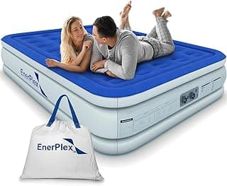 EnerPlex Inflatable Air Mattress with Integrated Pump & Neck Support for Travel & Camping